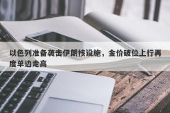 以色列准备袭击伊朗核设施，金价破位上行再度单边走高